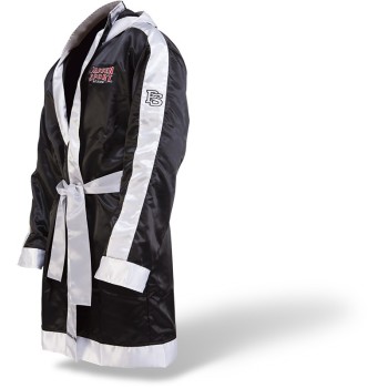 Boxing coat with hood black/white
