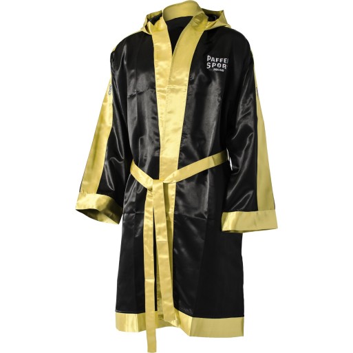 Boxing coat with hood black/gold