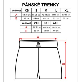 Boxerské trenky zn. Bail - veľkostná tabuľka